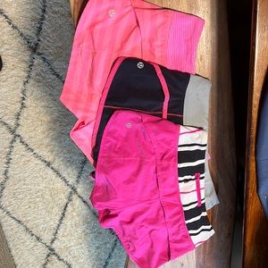3 pairs of Lululemon running shorts